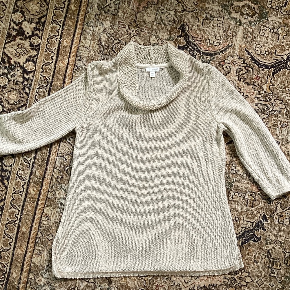 4/$20 Pure Jill, Cream Cowl Neck Sweater with Soft Knit Texture